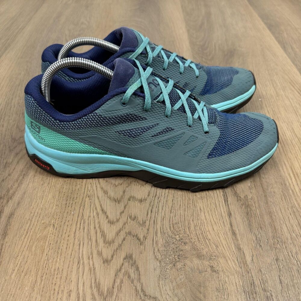 Salomon Shoes Womens Size 10 Blue Teal Trail Running Contagrip 407469 Sneakers